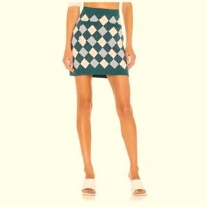🔥NWT Free People Argyle Viola Sweater Mini Skirt. Size L. All offers considered